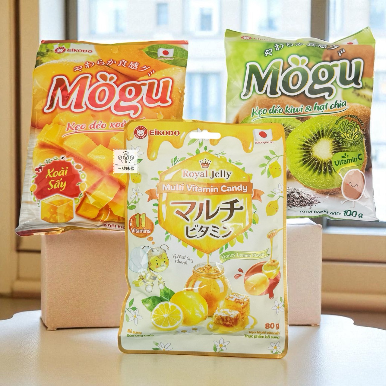 榮光堂-芒果顆粒軟糖、奇異果奇亞籽軟糖、蜂蜜檸檬風味糖(原封包)